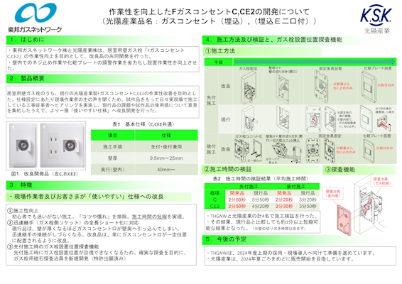 ガスコンセント（埋込）、（埋込Ｅ二口付）