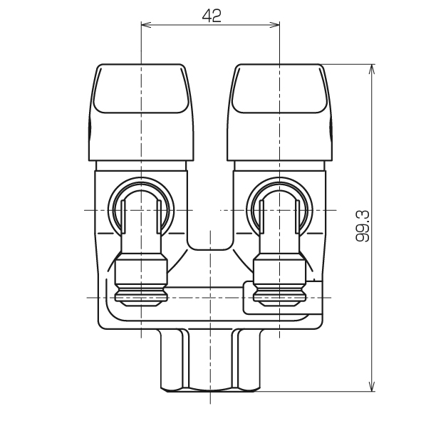 LA二口コンセントON・OFFヒューズガス栓／LPガス用 - （露出ヒューズ