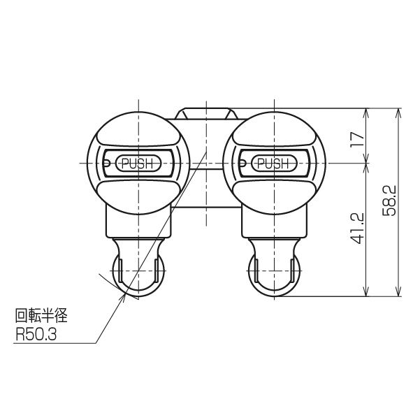 LA二口コンセントON・OFFヒューズガス栓／LPガス用 - （露出ヒューズ