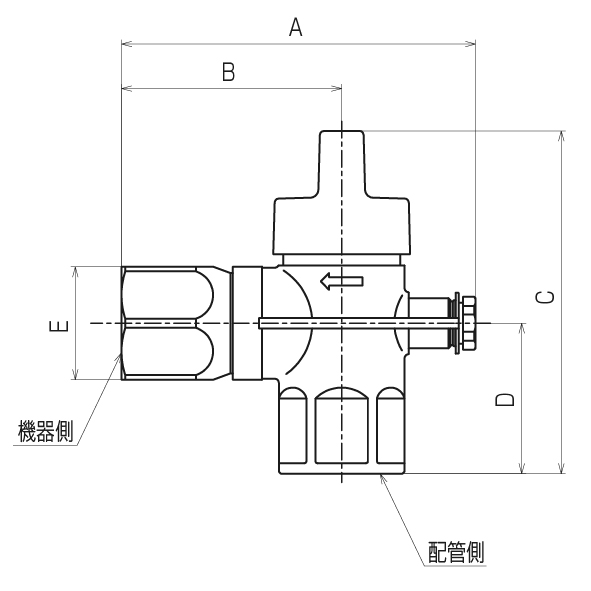 検査孔付ULねじガス栓/LPガス用 - (機器接続ガス栓|機器接続ガス栓