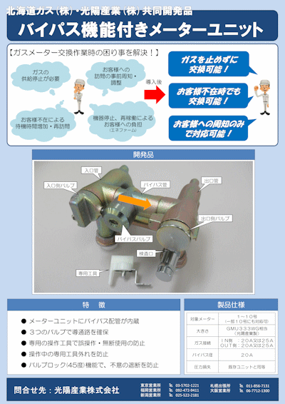 バイパス機能付きメーターユニット